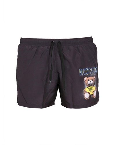 Moschino Teddy Printed High Waist Shorts - Black