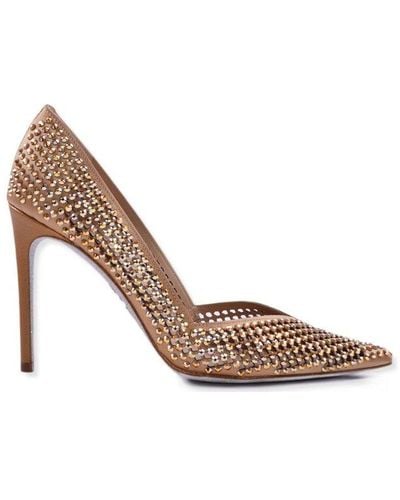 Rene Caovilla René Caovilla Embellished Pointed-toe Court Shoes - Brown