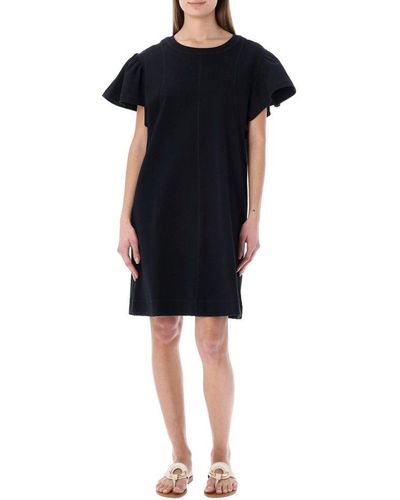 See By Chloé Ruffle Sleeve Mini Dress - Black