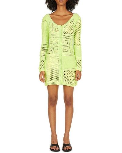 Eytys Scoop Neck Chunky Knit Mini Dress - Yellow