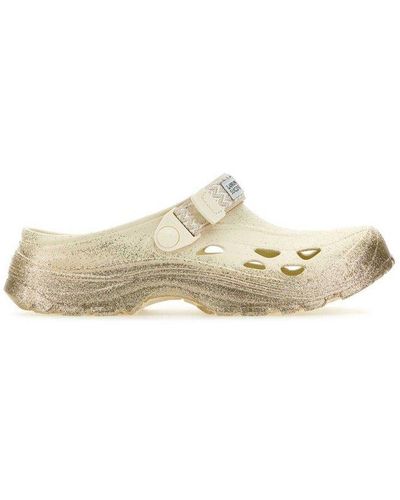 Lanvin Logo Patch Slip-on Slippers - Natural