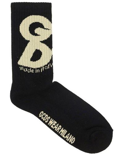 Gcds Intarsia-knit Socks - Black