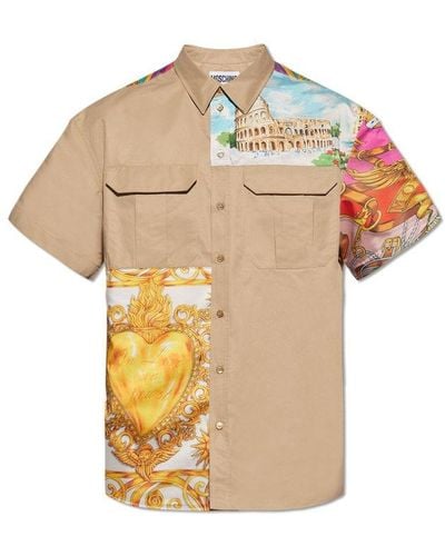 Moschino Shirt With Short Sleeves, - Natural