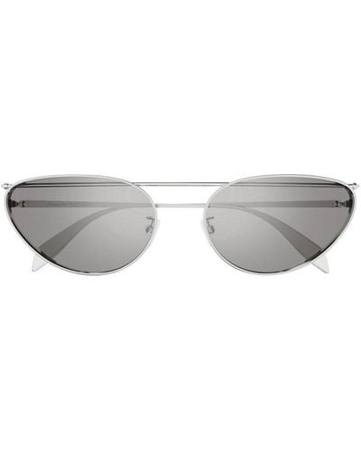 Alexander McQueen Oval Frame Sunglasses - White