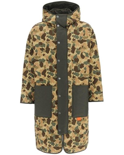 Palm Angels Long Camouflage Parka - Natural