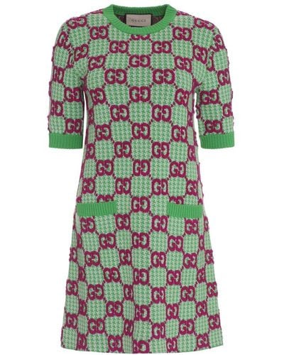 Gucci Jacquard Knit Mini-dress - Green