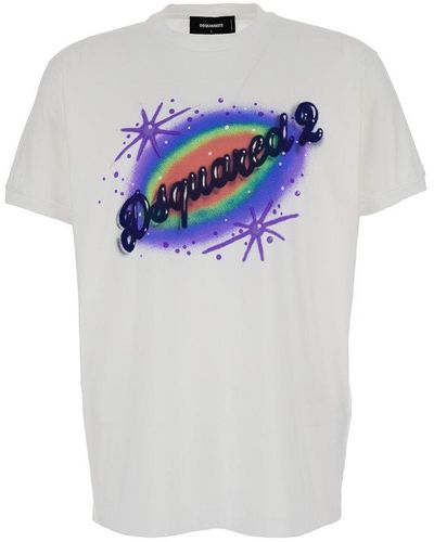 DSquared² Logo Printed Crewneck T-shirt - Grey