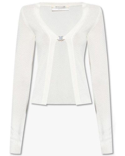 1017 ALYX 9SM Cardigan With Rollercoaster Buckle, ' - White