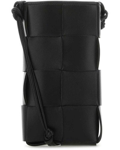 Bottega Veneta Woven Strap Phone Case - Black