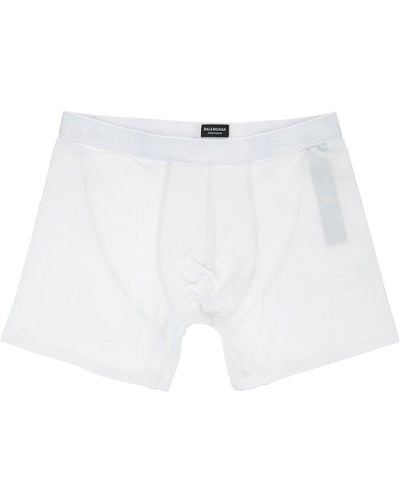 Balenciaga Boxer Shorts With Logo Tape - White
