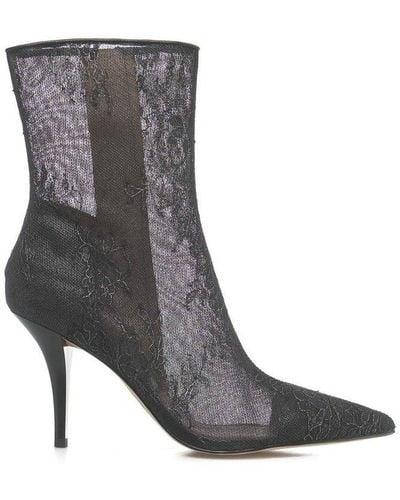 Pinko Lace Ankle Boots - Gray