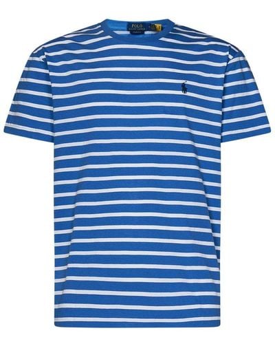 Polo Ralph Lauren Polo Pony Embroidered Striped T-shirt - Blue