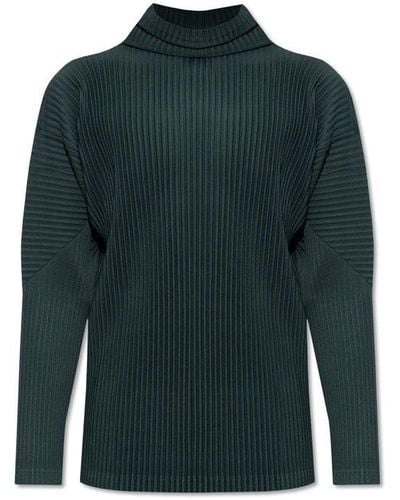 Homme Plissé Issey Miyake Pleated High-neck Sweater - Green