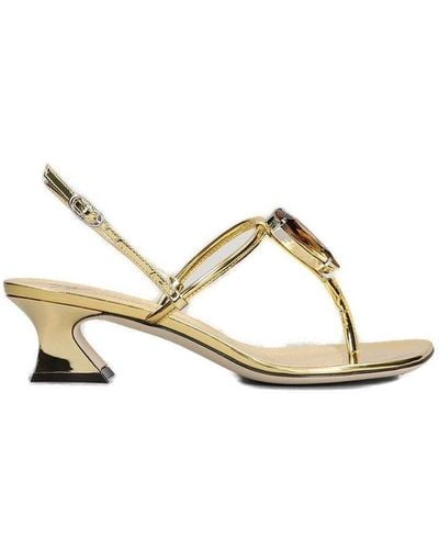 Giuseppe Zanotti Anthonia Embellished Thong Sandals - Metallic
