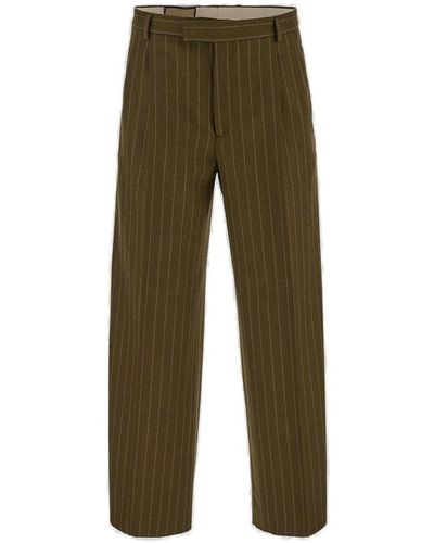 Gucci Stripes Wool Trousers - Green