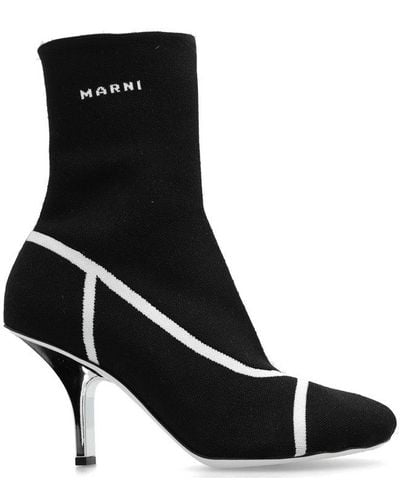 Marni Heeled Ankle Heeled Boots - Black