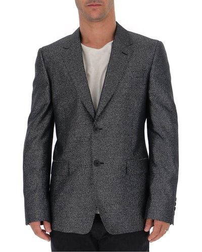 Alexander McQueen Metallic Tailored Blazer - Gray
