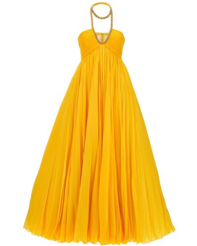 Giambattista Valli Halterneck Silk Gown - Yellow