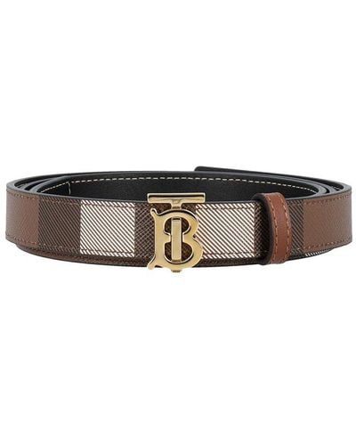 Burberry Reversible Exaggerated Check Logo Buckled Belt - Multicolour