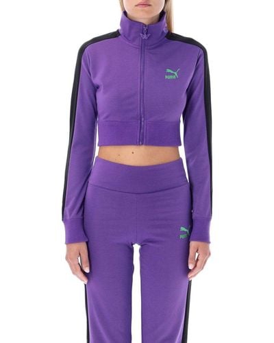 PUMA Zipped Cropped Sweatshirt - Purple