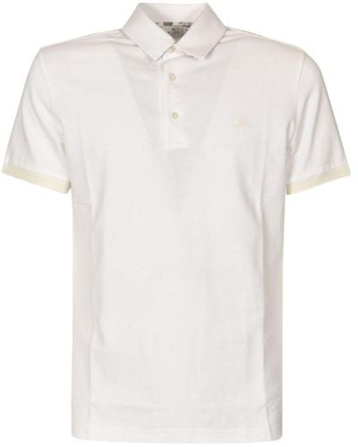Etro Logo Embroidered Regular Polo Shirt - White