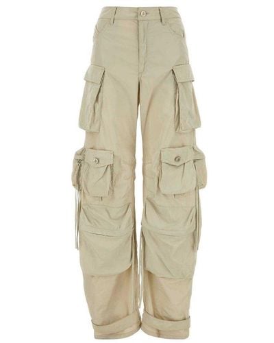 The Attico Button Detailed High-rise Trousers - White