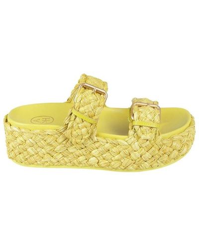 Ash Ziggy Braided Platform Sandals - Yellow