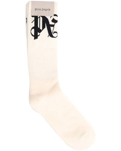 Palm Angels Monogram Jacquard Socks - White