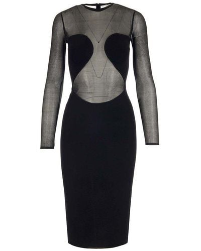 Alaïa Alaia Semi-sheer Panelled Minidress - Black
