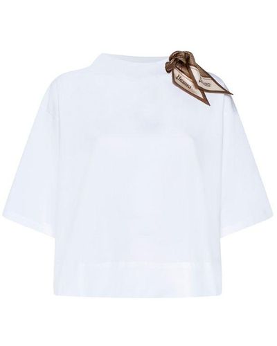 Herno Scarf Embellished Stretched T-shirt - White