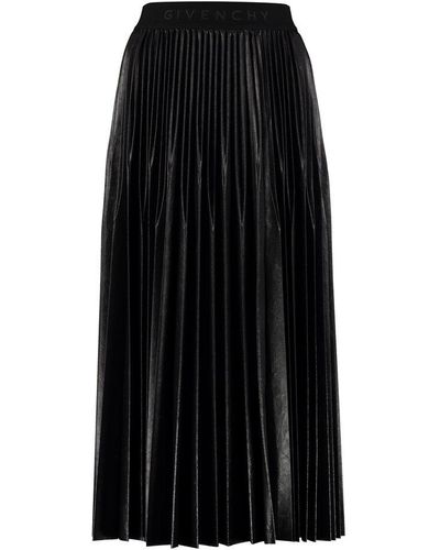 Givenchy Pleated Midi Skirt - Black