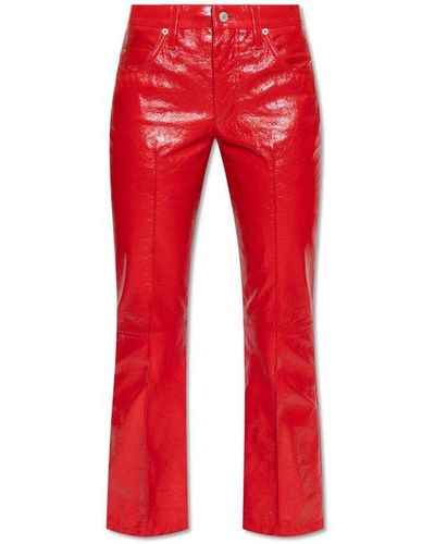 Gucci Leather Trousers - Red