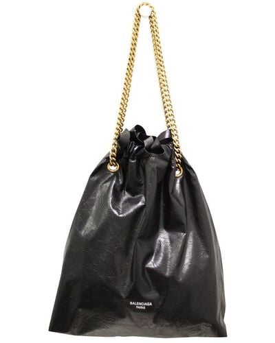 Balenciaga Crush Medium Tote Bag - Black