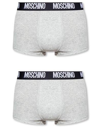 Moschino Logo-waistband 2-pack Boxers - Grey