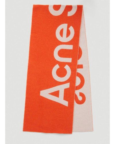 Acne Studios Logo Jacquard Scarf - Orange
