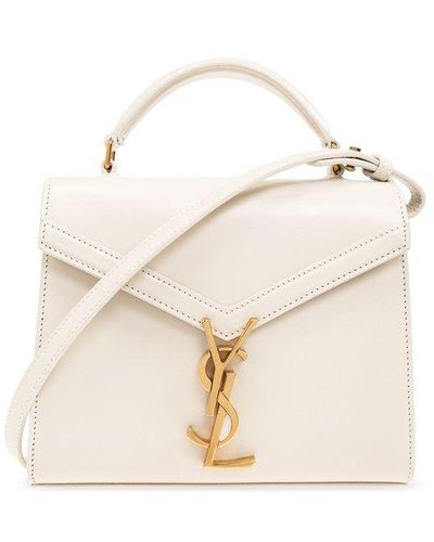 Saint Laurent Cassandra Mini Top Handle Bag - White