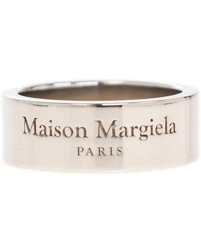 Maison Margiela Logo Engraved Ring - Metallic