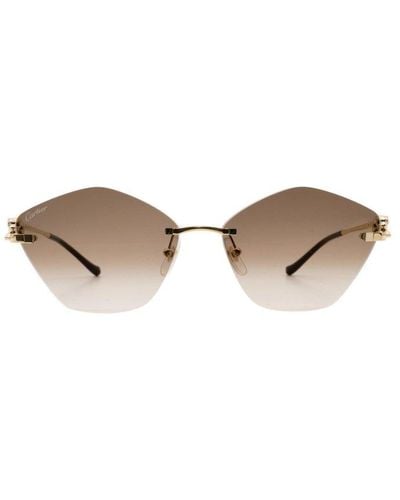 Cartier Geometric Frame Sunglasses - Black