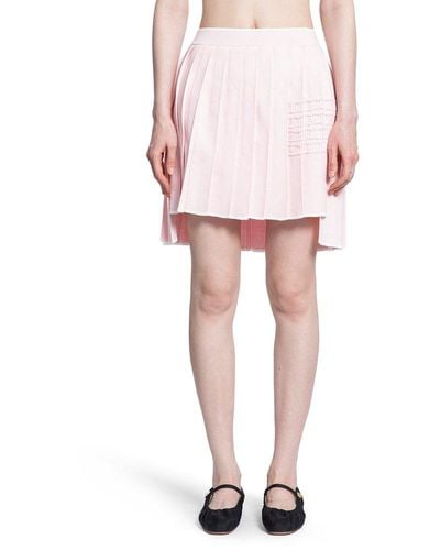 Thom Browne Asymmetric Hem Mini Pleated Skirt - Pink