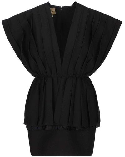 Gucci Sleeveless Pleated Mini Dress - Black