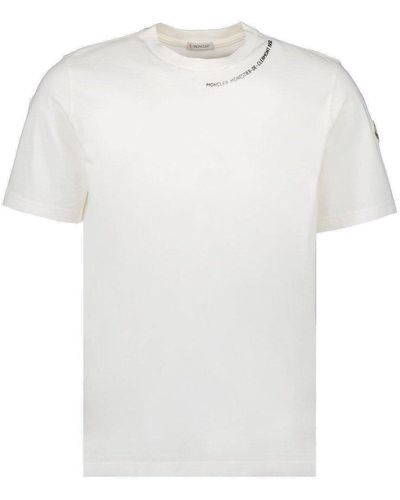 Moncler Logo Patch Printed Collar T-shirt - White