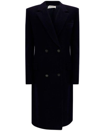 Valentino Double-breasted Coat - Black
