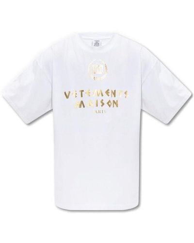 Vetements Logo-printed Crewneck T-shirt - White