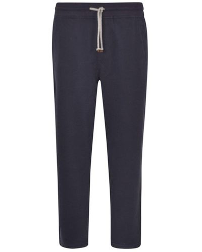 Brunello Cucinelli Classic Lace-Up Track Trousers - Blue