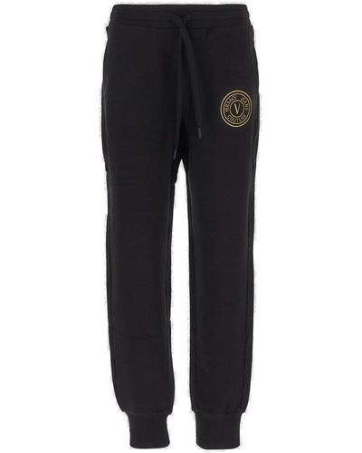 Versace Drawstring Tapered Trousers - Black