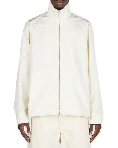 Jil Sander High Neck Zipped Jacket - White