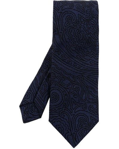 Etro Patterned Silk Tie - Blue