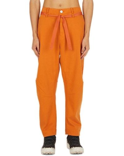 Stone Island Shadow Project Tie-waist Straight Leg Trousers - Orange
