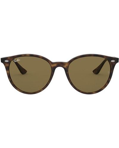 Ray-Ban Rb4305 Round Frame Sunglasses - Brown