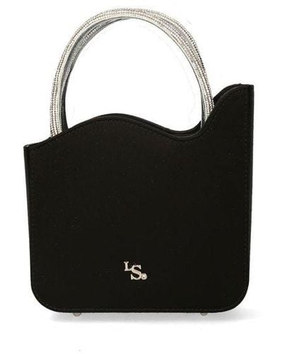 Le Silla Lvy Logo Plaque Micro Tote Bag - Black
